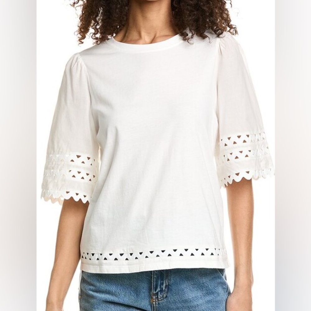 Sandro White Detail Blouse
